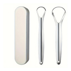 Grattoir à langue en acier inoxydable de haute qualité Réduction efficace de la mauvaise haleine Nettoyeurs de langue en cuivre - Product Image 1