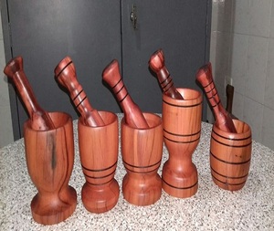 UPTALY Set Of 2 Natural Wood Mortar & Pestle - Sapele Wood, Small & Large, Manual Grinder For Spices & Garlic - View #11
