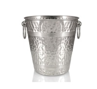 Seau à glace isotherme en acier inoxydable martelé plaqué or, taille personnalisable, design classique, pour fêtes et événements, emballage carton