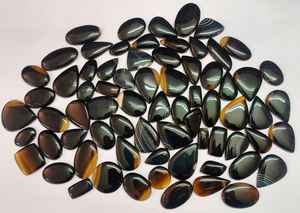 Piedra preciosa de ónix negro de alta calidad, piedra suelta Natural en forma de mezcla, cabujón, joyería increíble con piedra de ónix negro - Product Image 6