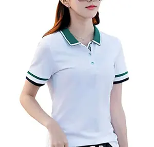 Zomer Katoenen Gemakkelijk Gewassen Polo T Shirts 2023 Korte Mouw Dames Polo T-Shirt Mode Polo Shirts