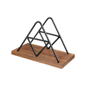 Lujoso servilletero de madera y metal que agrega un Estilo funcional duradero y un toque decorativo sofisticado a la decoración del comedor - Product Image 2