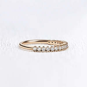 Elegante VVS1 Moissanite Diamond Round Wedding Band para mujeres Anillos elegantes - Product Image 6