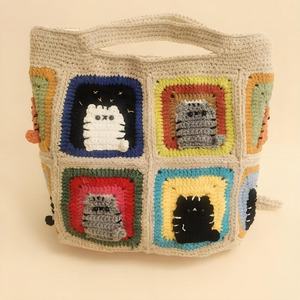 Bolso Bandolera de Lana Tejido a Mano con Cadenas, Estilo Vintage para Mujer, Correa Cruzada, Cierre de Cremallera, Portátil - Product Image 3