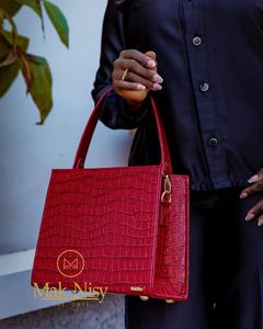 Bolso Tote de Piel Sintética de Lujo para Mujer, Correa Cruzada Ajustable, Forro de Poliéster con Patrón Sólido, Cierre Magnético, Ecológico - Product Image 1