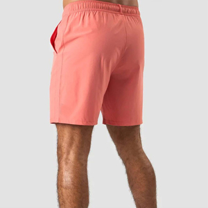 Pantalones cortos deportivos de color rosa Coral para hombre, ligeros, entrenamiento de gimnasia, cintura elástica informal de verano - Product Image 3