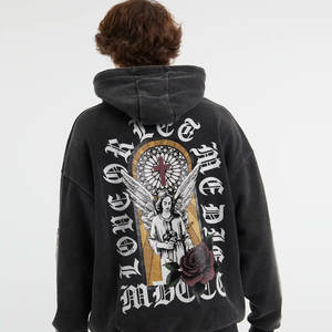 Sweat-shirt de haute qualité Sweat à capuche en coton mélangé lourd Logo personnalisé Sweat-shirt à col rond surdimensionné vierge pour garçons - Product Image 5