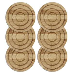 Dessous de plat hexagonal en bois ACACIA avec motif sculpté Chevron Protecteur de table en bois naturel durable résistant à la chaleur élégant - Product Image 2