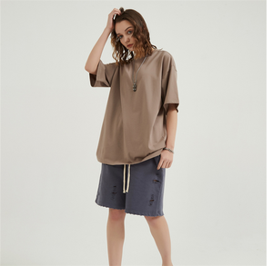 OEM venta al por mayor impreso camiseta logotipo personalizado manga corta Camisetas Color sólido 100% algodón liso camisetas para hombres/mujeres - Product Image 5