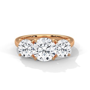 Anillo de 3 Piedras con Circonita Cúbica de Corte Brillante Redondo de 2.0 ct, Plata de Ley 925, Anillo de Compromiso Clásico, Anillo de Boda, Joyería Fina, Anillo Brillante - Product Image 4