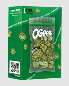 Paquete de Caramelos Explosivos OGeez, 35 gramos, Sabor Chocolate y Hierbas - Product Image 1