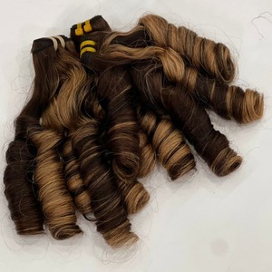 ผมต่อทำวิกผมคนเวียดนามดิบไฮไลท์สีทองแบบม้วนผมฟูลมิเด้งดึ๋ง - Product Image 5