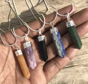 Increíble mezcla de piedras, lápiz de punto pulido único, collar de piedras preciosas curativas, colgante y collar con colgante de capa de lápiz de cristal de amor - Product Image 4