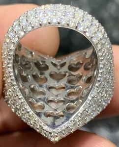 Anillo de plata esterlina con forma de corazón de moissanita, hermoso anillo de compromiso, anillo personalizado de moissanita - Product Image 2