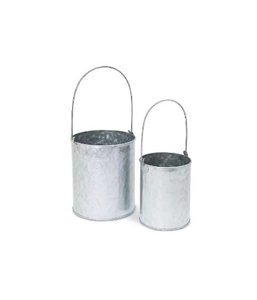 Variété exclusive de produits galvanisés ENSEMBLE de 3 seau seau gris galvanisé fini étanche avec poignée solide - Product Image 4