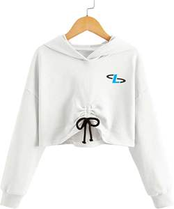 2025 Custom Made Women's Winter <b>Crop</b> <b>Top</b> Hoodies Streetwear Style with Front Logo Hooded Collar - Product Image 5