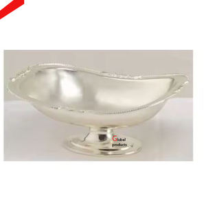 Cuenco de servicio decorativo de metal con acabado dorado de calidad increíble para restaurante y bar de hotel - Product Image 4