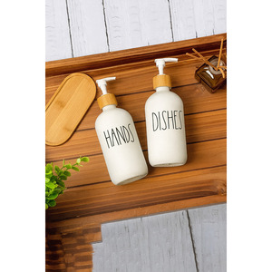 Distributeur de savon liquide moderne et écologique de 550 ml pour salle de bain, idéal pour les écoles et les hôtels, pour les mains et la vaisselle, avec support en verre - Product Image 1