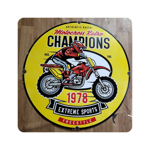 Retro Custom Logo Screen Printed Porcelain <b>Enamel</b> <b>Sign</b> Plates Metal Advertising Boards Manufacturer - Product Image 1