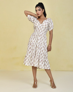 Vestido corto de algodón Premium con estampado floral diseñado para fiesta elegante y una opción de regalo de novia perfecta Proveedor indio - Product Image 2