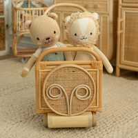 Jouet d'enfant écologique naturel en gros de nouveau design-train à pousser de la meilleure sécurité en rotin pour la santé des enfants et promouvoir la créativité