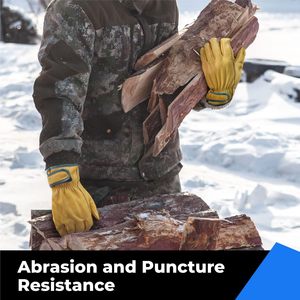 Gants de sécurité pour conducteur en cuir de vache véritable pour hommes Gants de conduite de travail industriels résistants aux coupures Gants de sports de plein air - Product Image 5