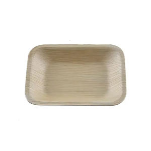 Assiettes jetables rectangulaires en feuilles de palmier naturelles Vaisselle compostable et durable pour fêtes et services alimentaires - Product Image 4