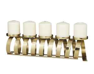 Aluminum Contemporary Five Candle Holder Stand Geometric Metal Candelabra <b>Christmas</b> Handmade Eco-Friendly Luxury <b>Table</b> - Product Image 2