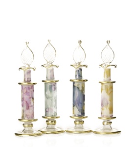 Sang trọng làm bằng tay cho <span class=keywords><strong>Pyrex</strong></span> chai nước hoa thủy tinh vàng TRIM sơn cho cao cấp cái nhìn bền và phong cách lấy cảm hứng từ Ai Cập - Product Image 3