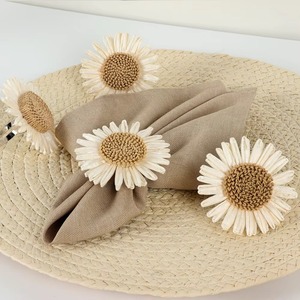 Servilletero con diseño de girasol brillante para mesa rústica, fiestas de boda, Hotel, comedor, toque decorativo de La India - Product Image 1