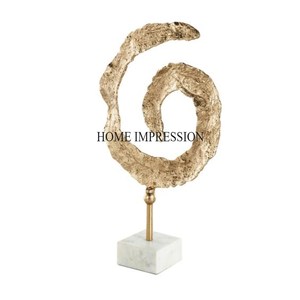 Sculpture unique en métal de créateur d'art moderne en aluminium plaqué or moulé avec des détails complexes du fournisseur indien - Product Image 1