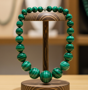 Top vente femmes 18 pouces argent 925 serrure noué à la main Design accessoire de mode à la mode Malachite pierre collier de perles - Product Image 1