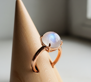 Daily Wear 925 Sterling Silver Fashion Ring Latest Design Natural Moonstone Crystal <b>Gift</b> for <b>Sister</b> - Product Image 1