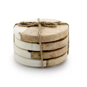 Sous-verres en bois d'acacia de haute qualité pour bureau de Table basse ronde avec sous-verres antidérapants pour décor de noël de bureau à domicile - Product Image 4