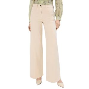 กางเกงยีนส์เดนิมสีเบจเอวกลางทรงขากว้างสำหรับผู้หญิง ทรงตรง ผ้าฝ้าย ใส่สบาย กันน้ำ ระบายอากาศ เป็นมิตรกับสิ่งแวดล้อม ความยาวเต็มตัว - Product Image 1