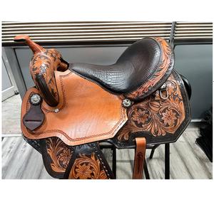 Selle de cheval en cuir Western-Fabriqué en Inde Arbre en plastique de haute qualité Couleur et taille personnalisées Prix bas - Product Image 3