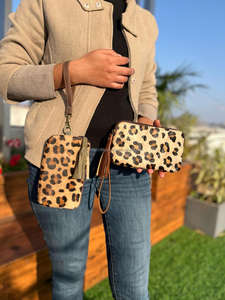 Véritable cuir de vachette bracelet pochette sac à main pochette marron portefeuille Western patchs cheveux sur cacher fourrure cuir pochette - Product Image 4