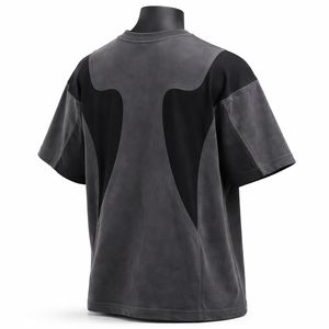 Camiseta de Algodón Ecológico Transpirable de Punto Oversize para Hombre, Diseño de Paneles Premium Estilo Urbano, Ajuste Regular, Moda, Venta al por Mayor - Product Image 6