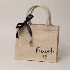 <strong>Jute</strong> Bags Custom Logo Printed With handles Small Size Perfect For Shopping Grocery Use Bags High Quality Canvas Tote <strong>Sacks</strong> - Product Image 2