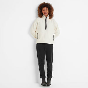 Veste polaire douce légère à fermeture éclair quart pour femmes Vestes de loisirs en plein air avec poches - Product Image 2