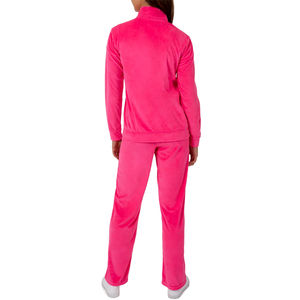 Custom Long Sleeve <b>Zip</b> <b>up</b> <b>Cropped</b> <b>Hoodies</b> and Long Pants Outfit Wear Set Women's 2 Piece Velvet Sets Pocket Design 2026 - Product Image 3