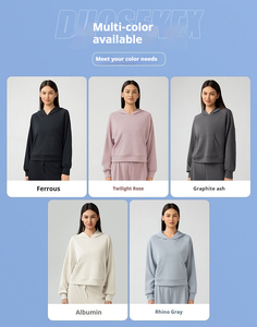 Custom Women <b>Crop</b> <b>Top</b> Hoodie Casual Women's Hoodies & Sweatshirts Pullover Cropped Oversize Hoodie for Woman - Product Image 2