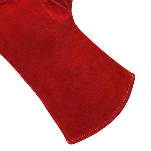 Guante de alta temperatura Guante de trabajo de soldadura de cuero dividido de vaca Guantes de soldadura al por mayor y personalizados - Product Image 5