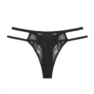 Tanga de Encaje Romántico para Mujer, OEM, Color Sólido, Transparente, Cintura Baja, Transpirable, Cómodo, Spandex - Product Image 5