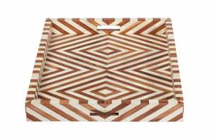 Bandeja de servicio decorativa clásica de gran calidad con diseños personalizados para uso en la sala de estar del fabricante y proveedor indio - Product Image 5