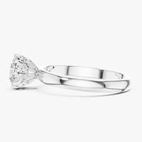 Bague de fiançailles en or blanc 9 carats avec diamant de laboratoire de 6,50 carats, sertie de griffes, unisexe