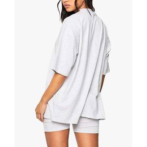 Conjuntos de camiseta y pantalones cortos de entrenamiento para mujer, perfectos para ropa informal y ropa deportiva, conjuntos de mujer de Color sólido transpirable de algodón - Product Image 2