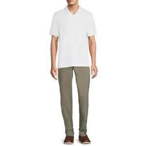Polo de golf personnalisé – T-shirt polo pour homme en coton blanc et noir uni avec logo brodé ou imprimé - Product Image 2