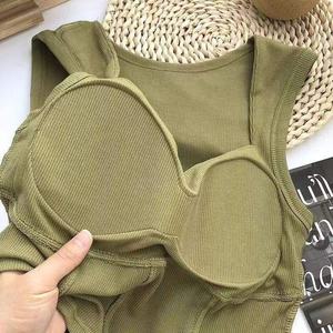 Camisolas con cuello en V, cuello cuadrado, sin mangas, color sólido, camiseta sin mangas para mujer - Product Image 4