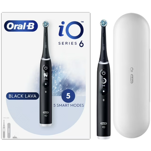 Oral-B iO Serie 6 Cepillo de dientes eléctrico para adultos y niños 3 + Cabezal de cepillo de dientes de lava negra 1 unidad para uso doméstico en el coche del hotel - Product Image 5